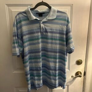 Tiger Woods Collection Nike Dri-Fit Hualalai Stripes Cotton/Poly Mens Polo Large